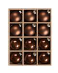 Brown Glass Christmas Ornaments - Set of 12