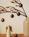 Brown Glass Christmas Ornaments - Set of 12