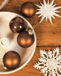 Brown Glass Christmas Ornaments - Set of 12
