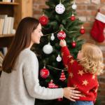 42-Piece Shatterproof Red & White Christmas Ornaments