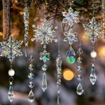 Iridescent Crystal Ornaments for Holiday Tree Decor