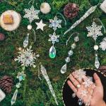 Iridescent Crystal Ornaments for Holiday Tree Decor