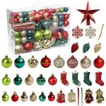 Roseleaf 132-Piece Shatterproof Christmas Ornament Set