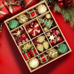 82pcs Shatterproof Christmas Ornaments Set – Gold, Red, Green