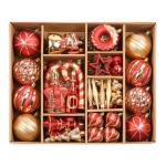 70pcs Red and Gold Christmas Ornament Set