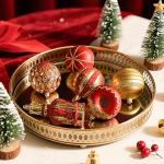 70pcs Red and Gold Christmas Ornament Set