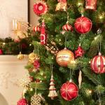 70pcs Red and Gold Christmas Ornament Set