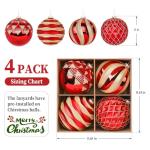 Large Red & Gold Shatterproof Christmas Ball Ornaments