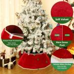Blissun Velvet Christmas Tree Collar and Skirt