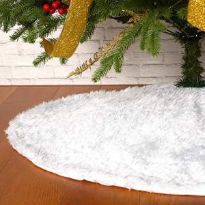 Faux Fur White Christmas Tree Skirt 36