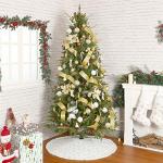White Sequin Tree Skirt with Silver Snowflakes