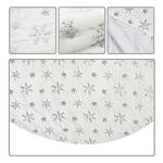 White Sequin Tree Skirt with Silver Snowflakes