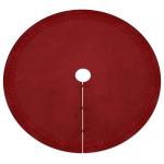Rustic 52-Inch Red Cable Knit Christmas Tree Skirt