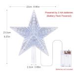 Warm White Star Christmas Tree Topper Decor, 8.7 Inch