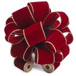 Red Velvet Christmas Tree Topper Bow with Ribbons