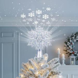 Brightown LED Snowflake Projector Tree Topper