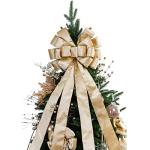 Champagne Velvet Christmas Tree Topper Bow