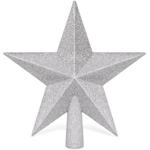 8" Silver Glitter Bethlehem Star Tree Topper