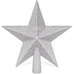 8" Silver Glitter Bethlehem Star Tree Topper