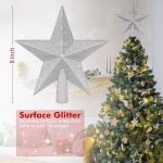 8" Silver Glitter Bethlehem Star Tree Topper