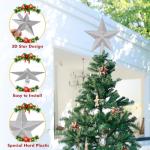 8" Silver Glitter Bethlehem Star Tree Topper