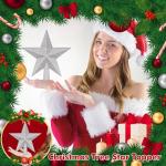 8" Silver Glitter Bethlehem Star Tree Topper