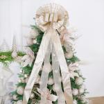 Glitter Satin Mesh Christmas Tree Bow Topper