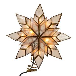 Capiz Star Tree Topper with Lights and Spare Bulb