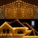 Warm White LED Christmas Icicle Lights - 29.5ft