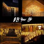 Warm White LED Christmas Icicle Lights - 29.5ft