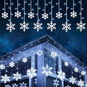 Toodour 17.22ft Snowflake Icicle Lights - 264 LEDs