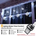 Toodour 17.22ft Snowflake Icicle Lights - 264 LEDs