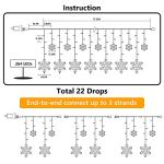 Toodour 17.22ft Snowflake Icicle Lights - 264 LEDs