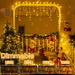 Ollny 504LED Warm White Icicle Lights with Remote