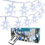 BrizLabs Snowflake Christmas String Lights with Remote