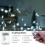 BrizLabs Snowflake Christmas String Lights with Remote