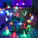 Multicolor 20 FT Battery-Operated Snowflake String Lights