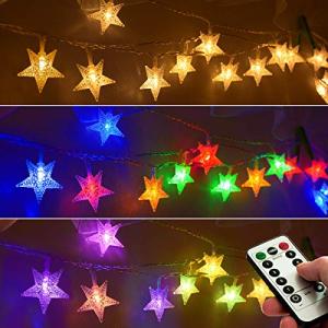 25ft LED Multicolor Star String Lights with Remote