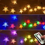 25ft LED Multicolor Star String Lights with Remote