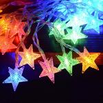 25ft LED Multicolor Star String Lights with Remote