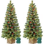 2 Pack LED Christmas Entrance Trees with Base