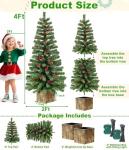 2 Pack LED Christmas Entrance Trees with Base