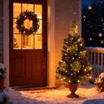2 Pack 3FT Christmas Entrance Trees with Lights