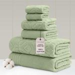 Yarn Dyed Green 6-Piece Towel Set