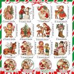 Huwena 36 Pcs Vintage Wooden Christmas Ornaments