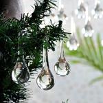 Clear Glass Teardrop Ornaments for Christmas Tree