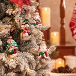 Vintage Glass Christmas Ornaments Set - 4ct