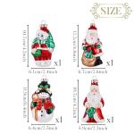 Vintage Glass Christmas Ornaments Set - 4ct