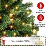 6ft Pre-Lit Hinged Christmas Pine Tree with Lights