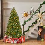 6ft Pre-Lit Hinged Christmas Pine Tree with Lights